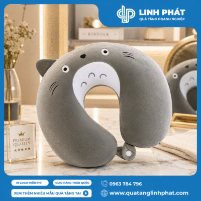 Gối cổ in logo làm quà tặng doanh nghiệp Linh Phát