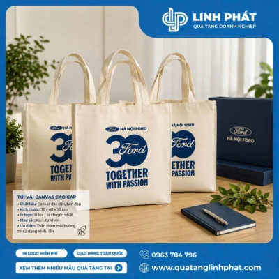 Túi vải canvas in logo Hà Nội Ford